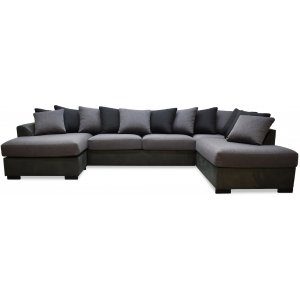 Delux U-soffa med öppet avslut höger - Grå/Antracit/Vintage
