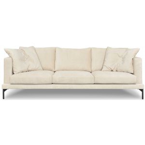 York 4-sits soffa i Beige sammet + Fläckborttagare för möbler
