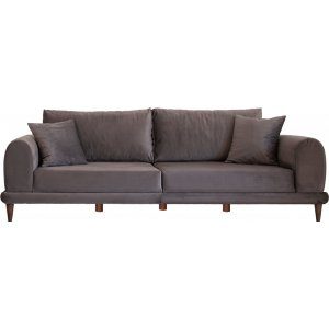 Nero 3-sits soffa - Mörkgrå sammet
