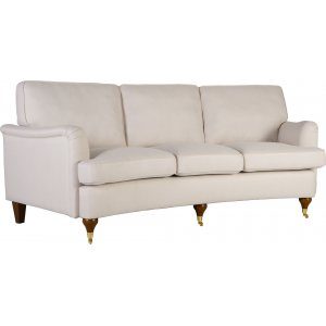 Watford Deluxe 4-sits svängd Howard soffa i beige tyg + Möbelvårdskit för textilier