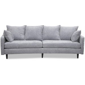 Gotland 3-sits svängd soffa - Oxford grå + Möbeltassar