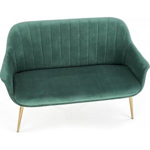 Eirik 2-sits soffa - Mörkgrön/guld