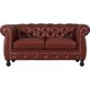 Chesterfield soffa 2-sits i brunt PU
