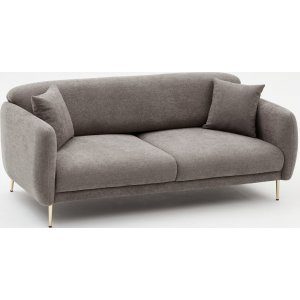 Simena 3-sits soffa - Grå/guld