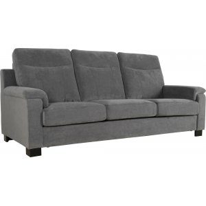 Atlas 3-sits grå soffa med hög rygg + Fläckborttagare för möbler