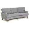Howard Watford Deluxe 4-sits svängd soffa - Grå + Möbelvårdskit för textilier