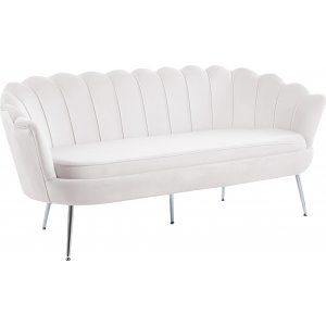 Kingsley 3-sits soffa i sammet - gråbeige / krom + Fläckborttagare för möbler