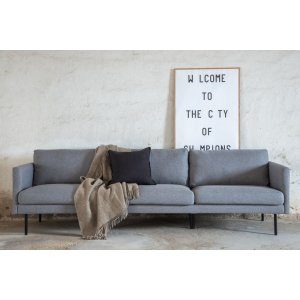 Eden 3-sits XL soffa - Grått tyg + Möbelvårdskit för textilier