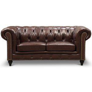 Brackley Chesterfield 2-sits soffa i läder