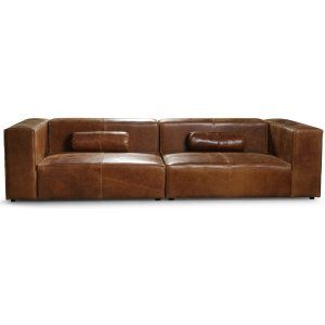 Madison XL soffa 300 cm - Anilinläder cognac
