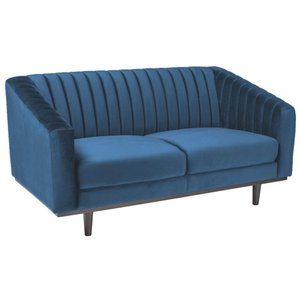 Alden 2- sits soffa - Blå Sammet/Wenge