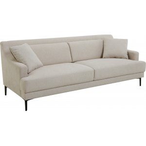 Hanna beige 3-sits soffa + Möbelvårdskit för textilier