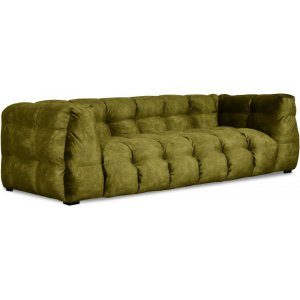Bill 3-sits soffa i grönt tyg + Möbelvårdskit för textilier
