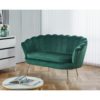 Kingsley 2-sits soffa i sammet - grön / krom + Möbeltassar
