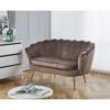 Kingsley 2-sits soffa i sammet - brun / mässing + Möbeltassar